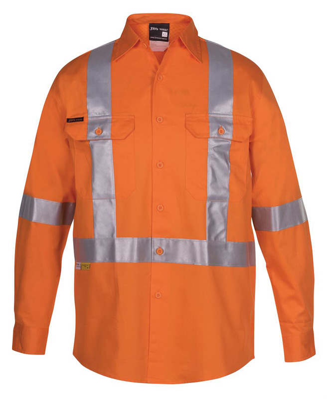 JB Hi Vis Long Sleeve Cross Back Tape Shirt