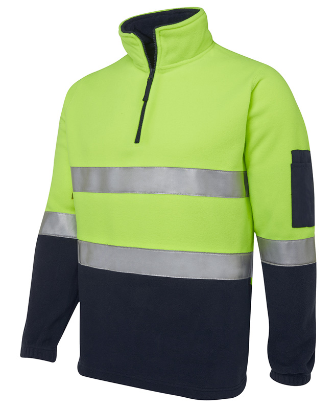 JB Hi Vis Half Zip Polar Reflective Fleece Top