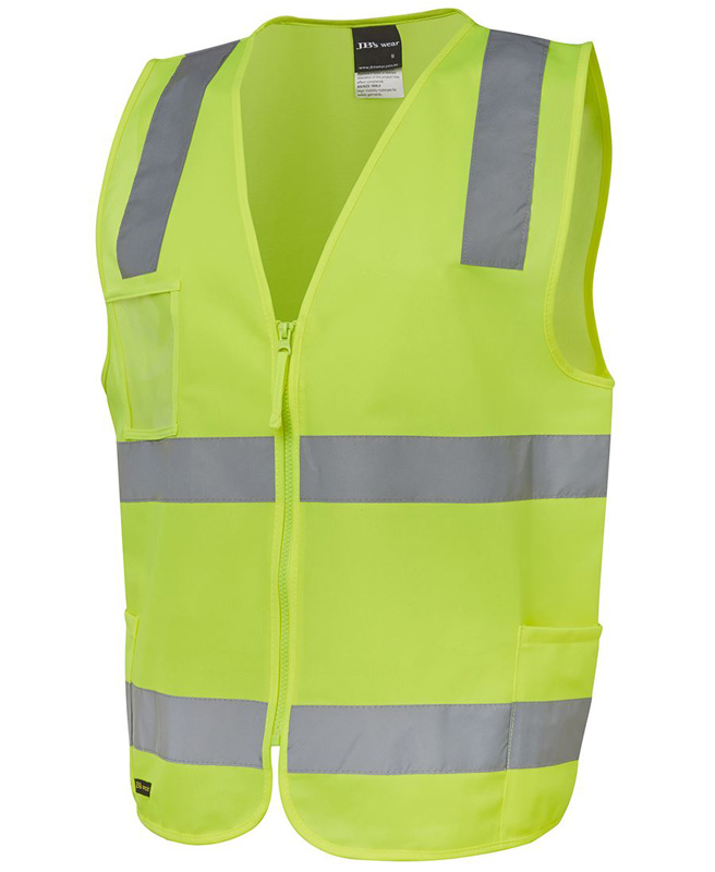 JB Hi Vis (D+N) Zip Safety Vest