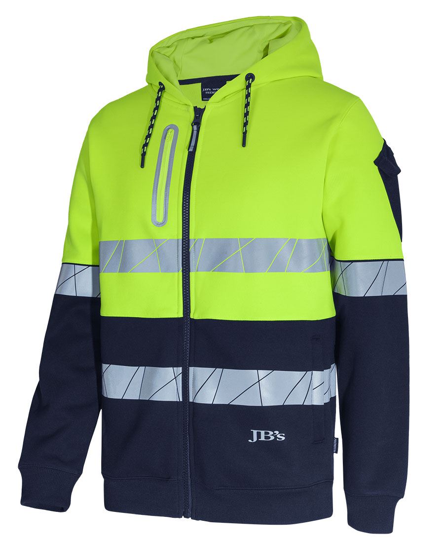 JB's 450g HiVis Full Zip Hoodie Fragmented Tape