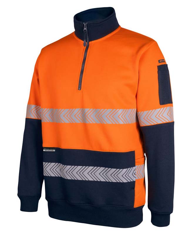 JB's Hi Vis 330g 1/2 Zip Segmented Tape Fleece