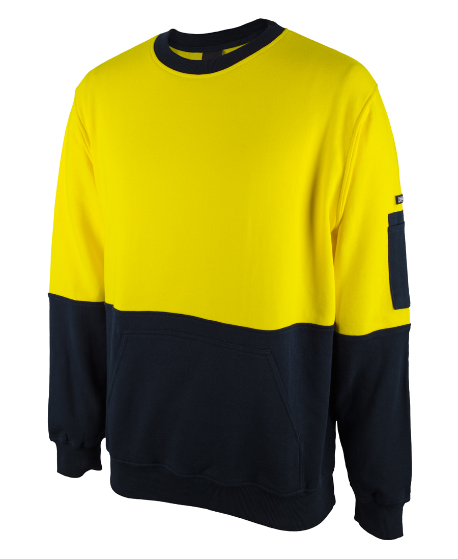 JB Hi Vis 310 Cotton Crew Neck Fleece