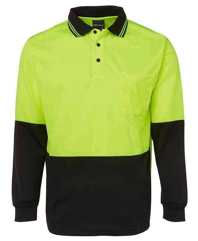 Hi Vis L/S Traditional Polo Shirt