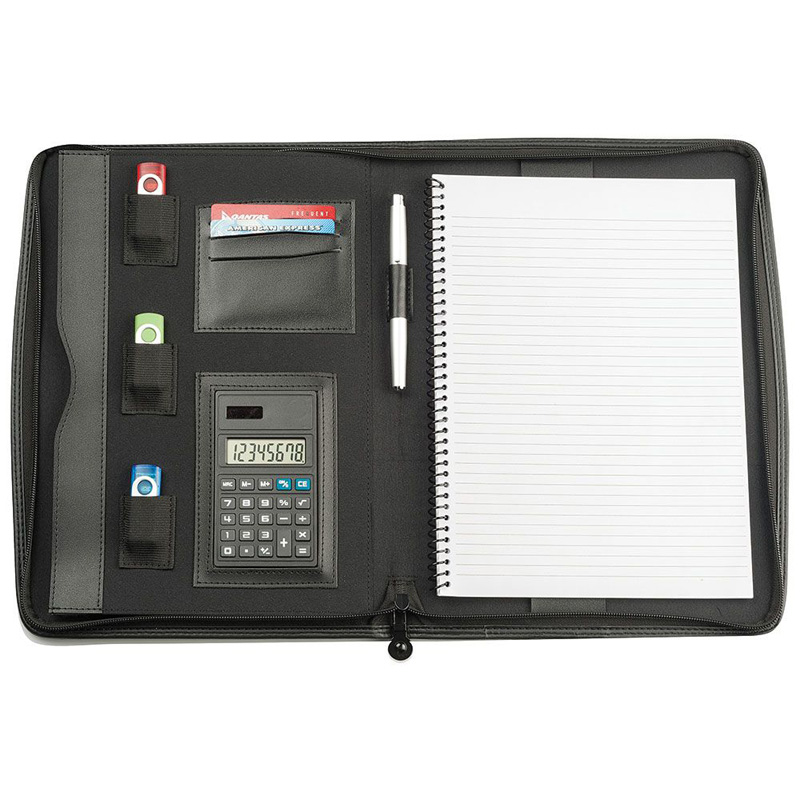 A4 Zippered Compendium With Calculator & Pad