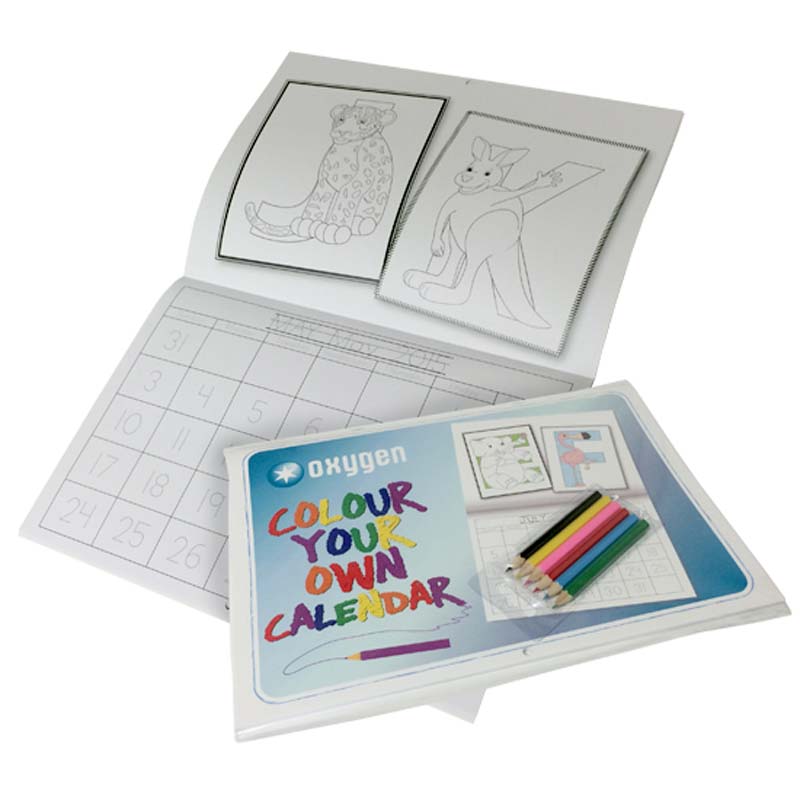 A4 Colouring in Calendar with Pencils