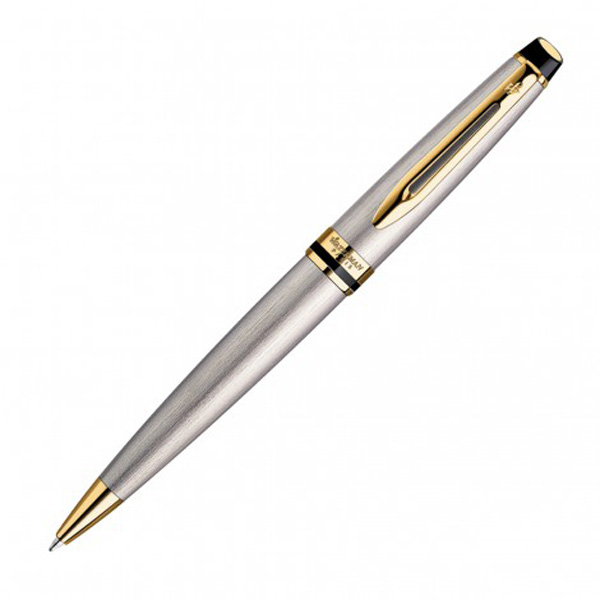 Waterman New Expert Ballpoint Pen- Stainless/Gold Trim