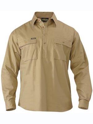 Bisley Closed Front Cotton Drill Shirt