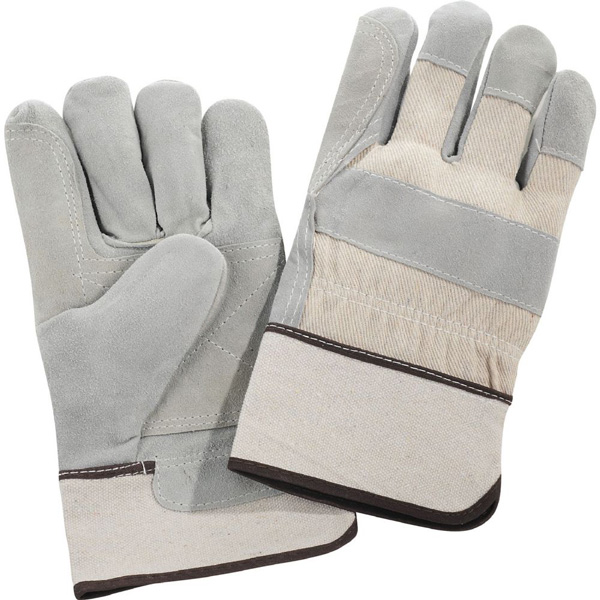 Safety Works Double Palm Leather Gloves White Cuff