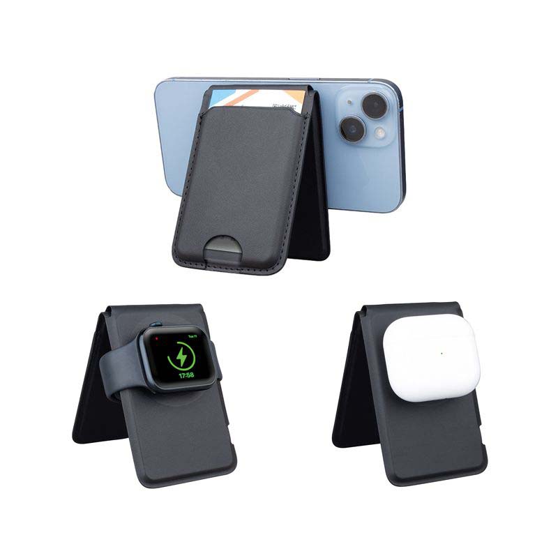 15W Magnetic Card Wallet & Wireless Charging Stand