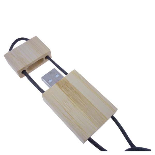 Bamboo Lanyard Flash Drive - 4GB