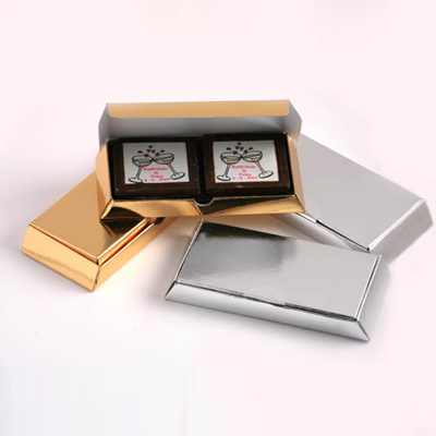 2 Picture Milk Chocolates in Gold or Silver Box