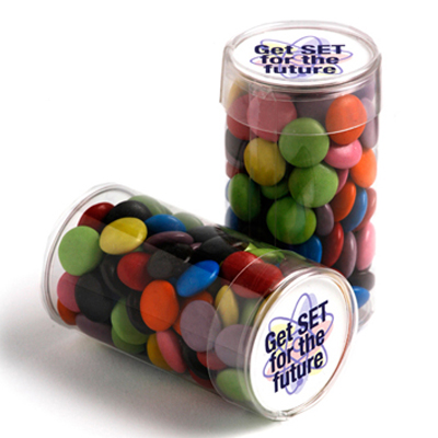 Pet Tube Filled with Choc Beans 100g