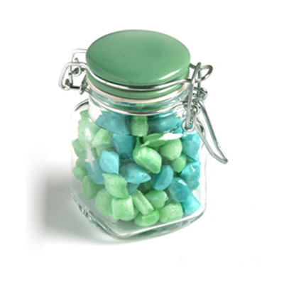 Corporate Coloured Humbugs in Clip Lock Jar 80G