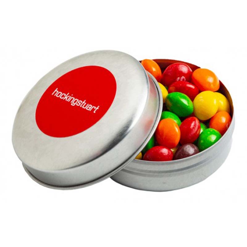 Candle Tin filled with Skittles 50g