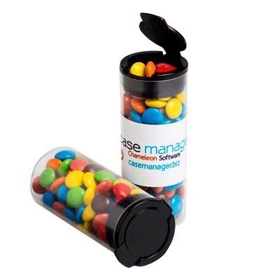 Flip Lid Tube Filled with M&Ms