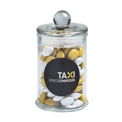 Small Apothecary jar filled with Choc Beans