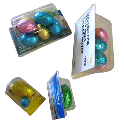 Biz Card Treats Filled With Easter Eggs