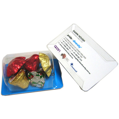 Biz Card Treats With Christmas Chocolates