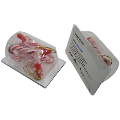 Biz Card Treats with Candy Canes