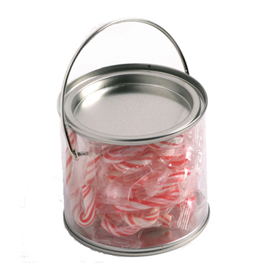 Medium PVC Bucket Filled with Candy Canes