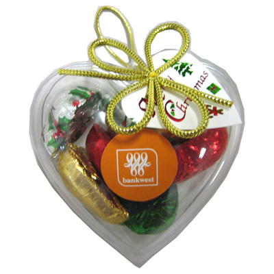 Acrylic Heart Filled with Christmas Chocolates