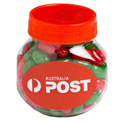 Plastic Jar Filled With Christmas Jelly Beans 170G