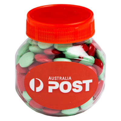 Plastic Jar Filled With Christmas Choc Beans 170G