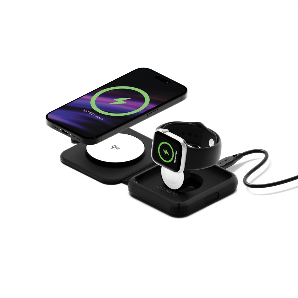 Cygnett MagTravel Qi2 2-in-1 Travel Charger
