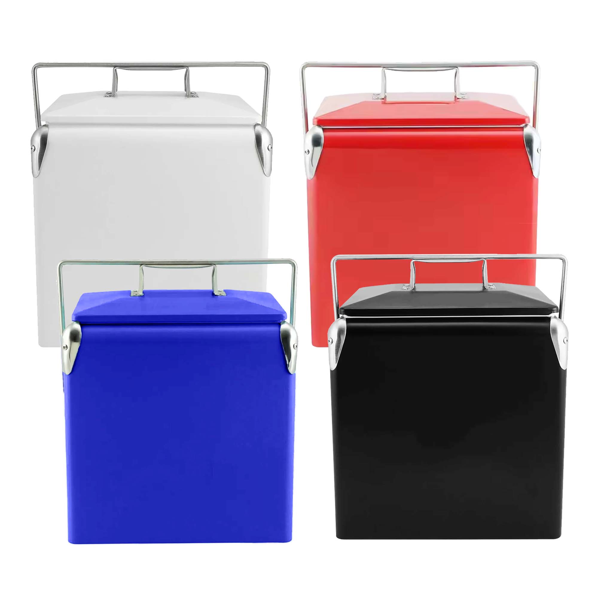 Retro Metal Ice Cooler Box 13L
