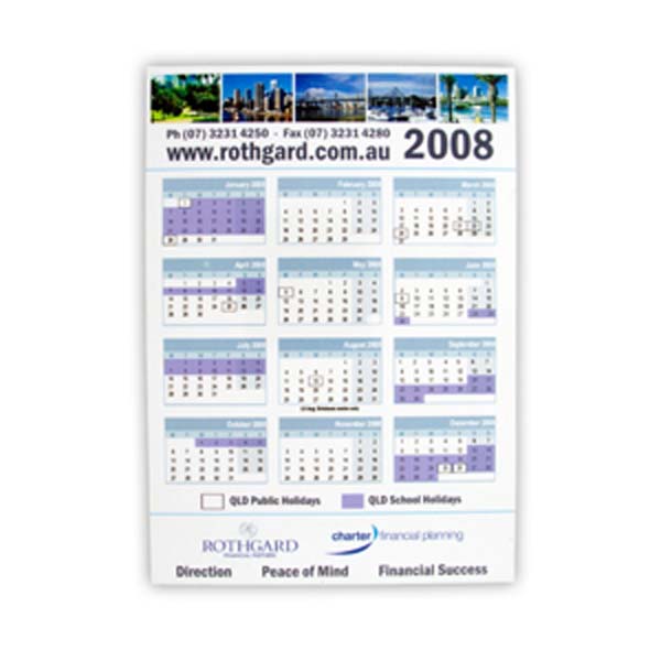 Vertical Magnetic Tab Calendar