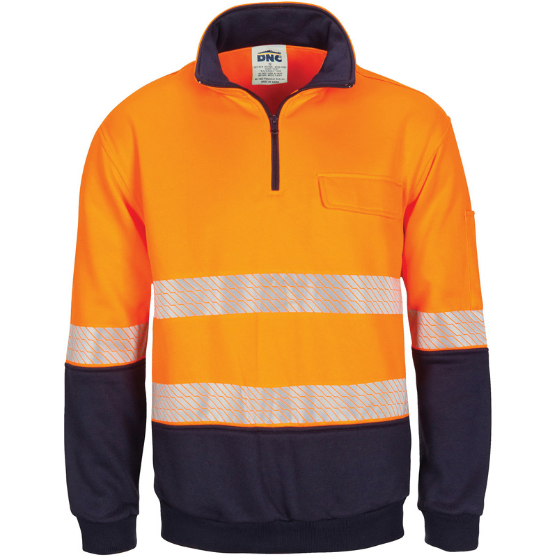 DNC Hi Vis Taped Half Zip Fleecy Windcheater