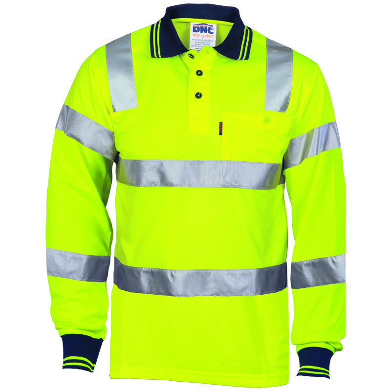 DNC Hi Vis Biomotion Tapped Polo L/S