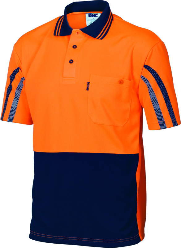 DNC Hi Vis Cool Printed Stripe Polo