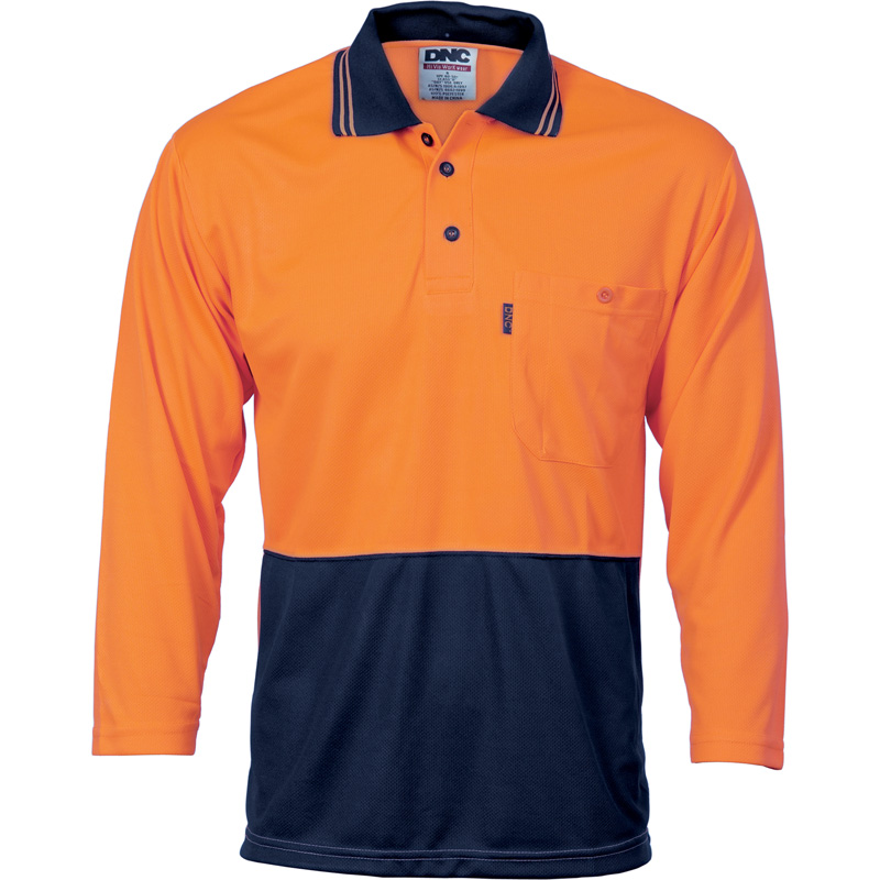 DNC HiVis Polo Shirt, S/S, 3/4, L/S