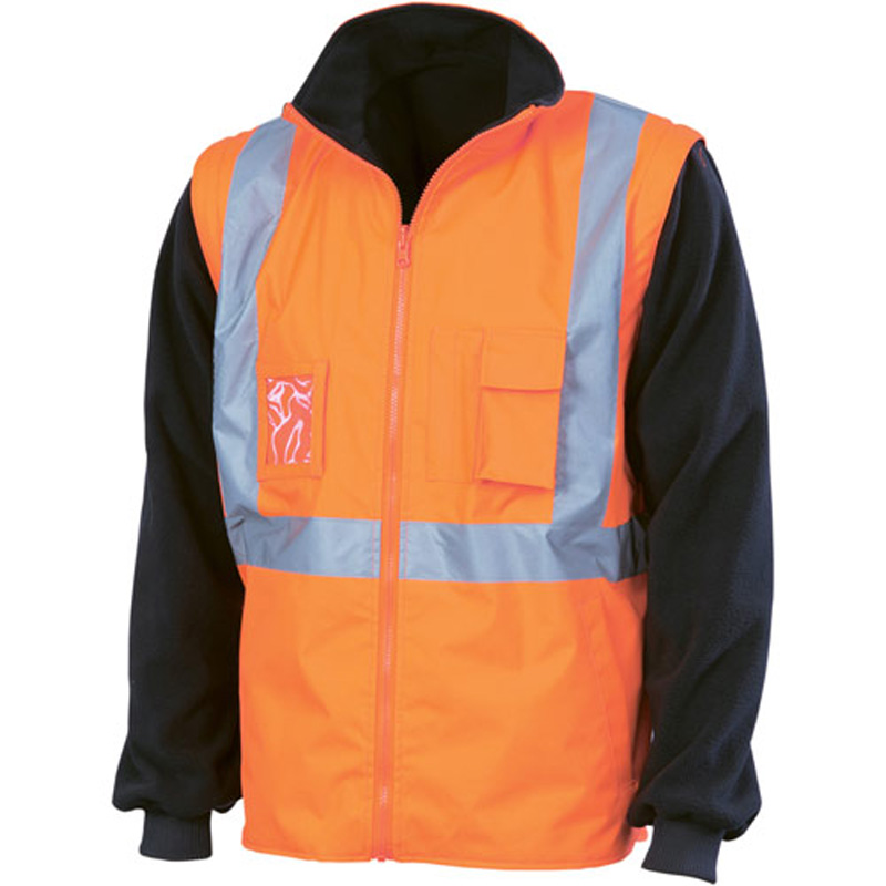 DNC Hi Vis 4 in 1 Zip off Sleeve Reversible Vest