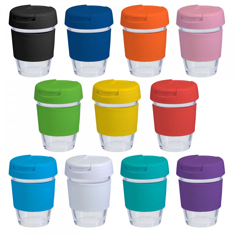 Large Glass Karma Kup 340ml Plastic Lid