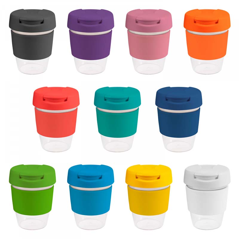 8oz/235ml Clear Plastic Karma Kup Plastic Flip Lid