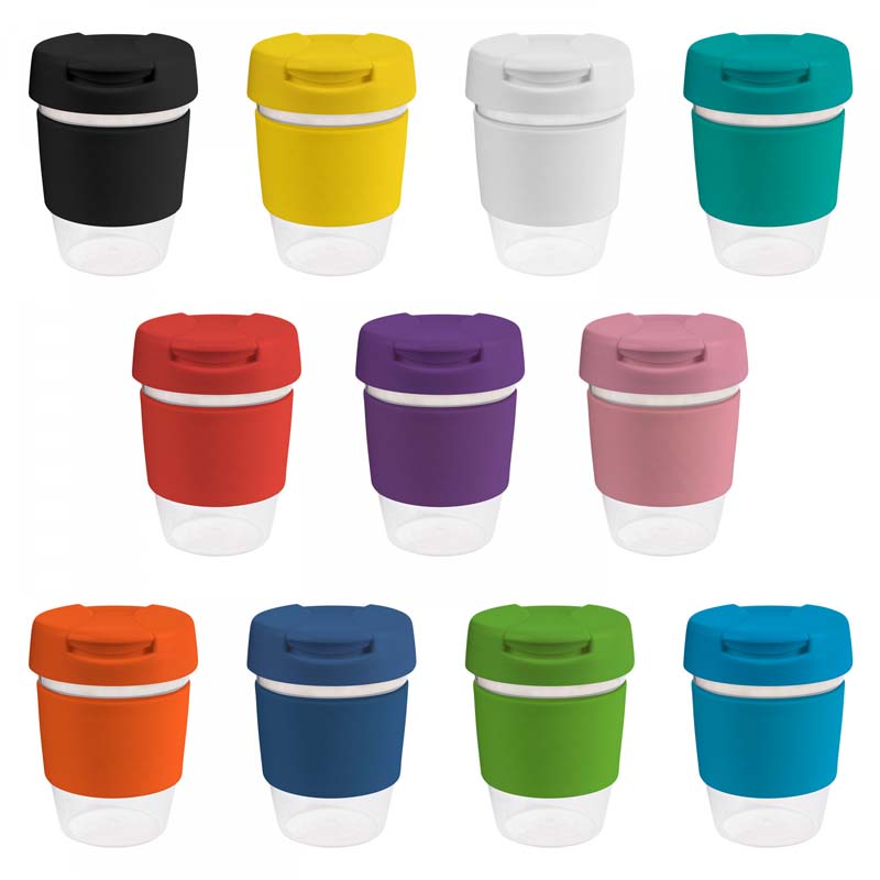 12oz/340ml Plastic Karma Kup with Plastic Flip Lid