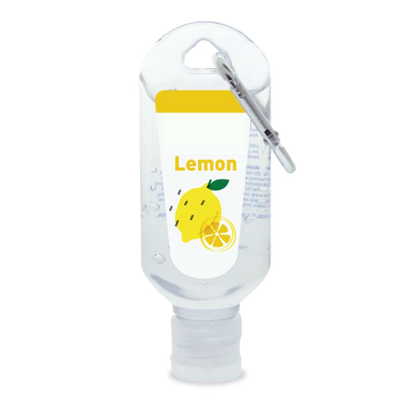 Lemon Scented 60mL Hand Sanitiser with Carabiner