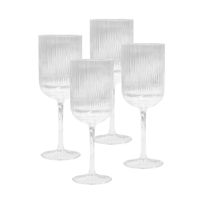 Ivy Ribbed Wine Glasses