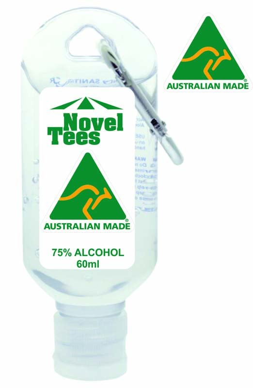 60ml Sanitiser Made in Australia With Cararbiner