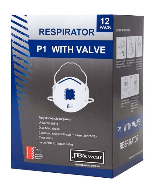 P1 Respirator With Valve 12pc