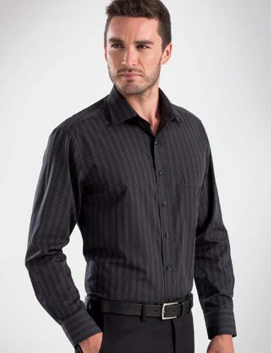 John Kevin Dark Black Stripe Shirt