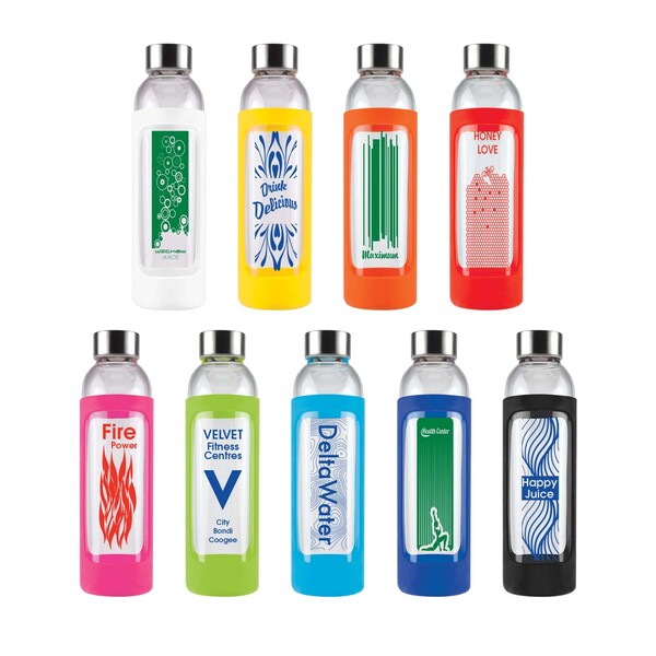 550ml Capri Glass Silicone Sleeve Bottle