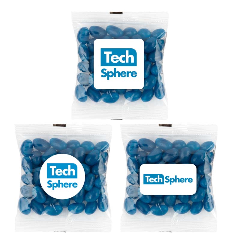 Corporate Colour Mini Jelly Beans in 50 Gram Cello Bag