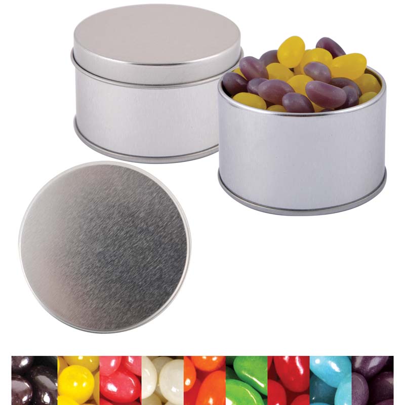 Corporate Colour Mini Jelly Beans in Silver Round Tin image2