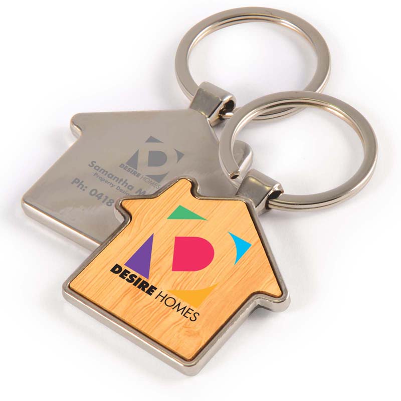 Promotional House Shaped Casa Metal Keychains - Metal Keychains