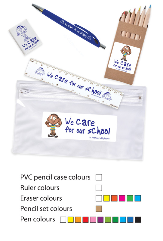 Stationery Set in PVC Pencil Case