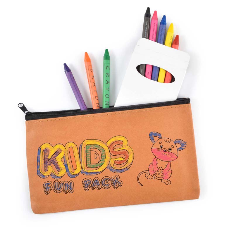 Kraft Pencil Case and Crayon Set