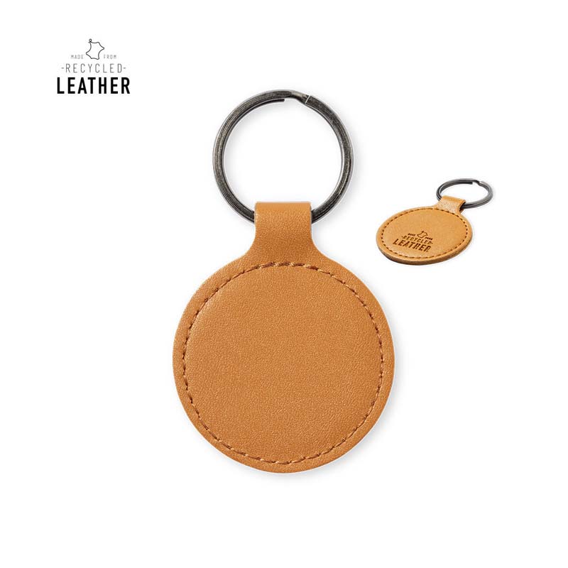 Keyring - Round Recycled Leather